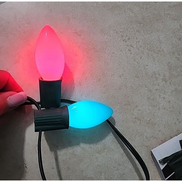 Vintage Red and Blue Christmas Light Bulbs C-9 7 Watt Wedding 25 tested - Picture 3 of 5